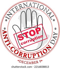 International Anti corruption day poster design illustration