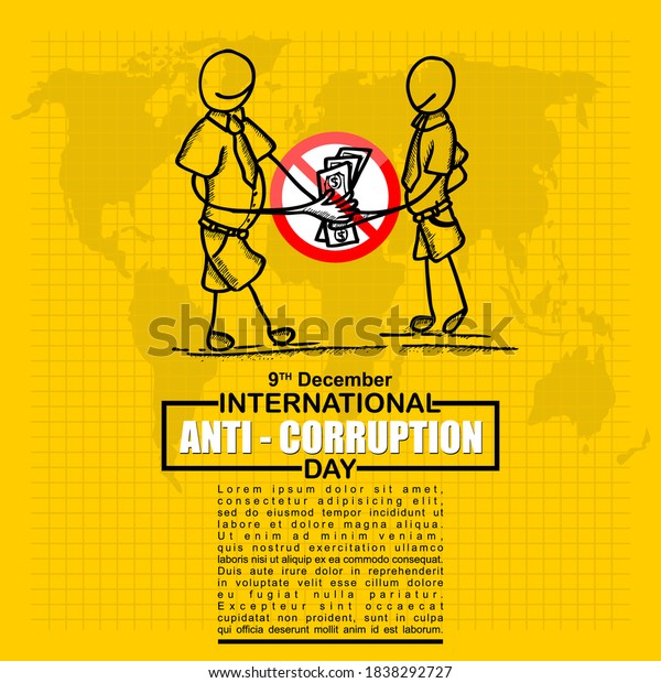 International Anti Corruption Day Poster Banner Stock Vector (Royalty