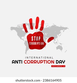 Día internacional contra la corrupción. Adecuado para la celebración del Día Internacional contra la Corrupción de la tarjeta de felicitación