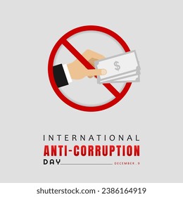 Día internacional contra la corrupción. Adecuado para la celebración del Día Internacional contra la Corrupción de la tarjeta de felicitación