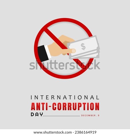 International anti corruption day. Suitable for greeting card international anti corruption day celebration