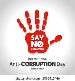 International anti corruption day theme poster. Vector illustration. Suitable for Poster, Banners, campaign and greeting card.