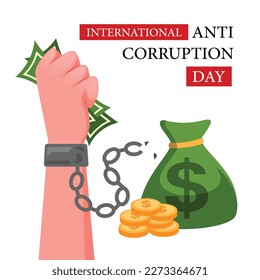 International anti corruption day, vector stop corruption