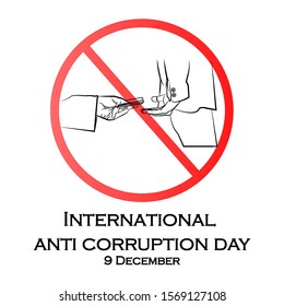 International anti-corruption day,  9 December, banner poster anti corruption illustration for printing