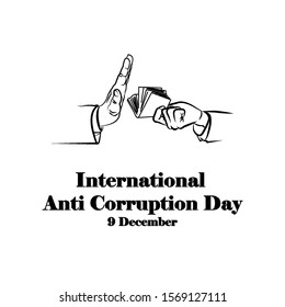 International anti-corruption day,  9 december, banner poster anti corruption illustration for printing