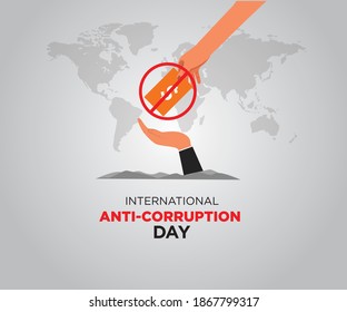 International Anti-Corruption Day, 9 December. poster And Social Media post anti corruption. Vector illustration.