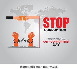 International Anti-Corruption Day, 9 December. poster And Social Media post anti corruption. Vector illustration. svg