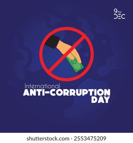 International Anti-Corruption Day 9th December – Vector Illustration Promoting Integrity, Transparency, and Anti-Bribery Awareness