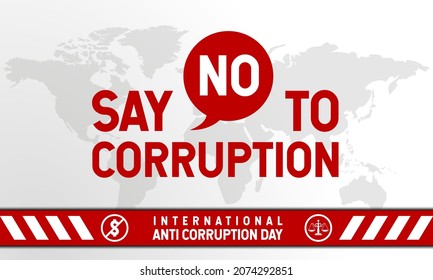 International Anti-Corruption Day Background. December 9. Template for banner, greeting card, or poster. With weight scale of justice and money icon. Premium vector illustration