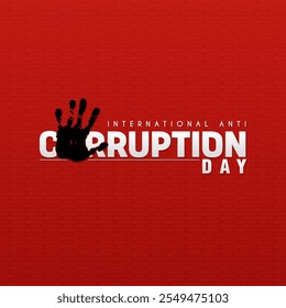 International Anti-Corruption Day background. with handprint illustration