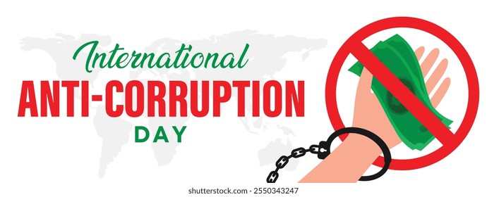 Diseño de Anuncio del Día Internacional Anticorrupción, Conveniente para la tarjeta de felicitación Diseño de cartel de celebración del día internacional anticorrupción, Publicación en redes sociales para el Día Internacional Anticorrupción