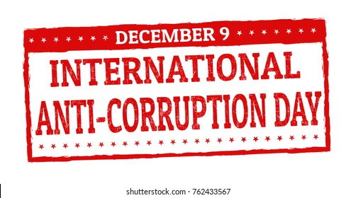 International anti-corruption day grunge rubber stamp on white background, vector illustration