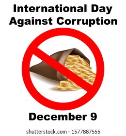 International Anti-corruption day icon, logo, symbol, sign. Isolated on white background. Anti corruption day, December 9