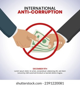 International Anti-corruption Day with an illustration of people doing corruption