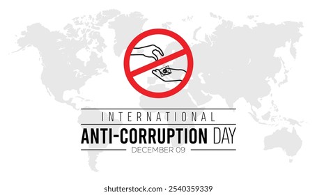 El Día Internacional contra la Corrupción se celebra cada año en diciembre. Personas Concepto de conciencia. fondo, cartel, diseño de Ilustración vectorial de Plantilla de Anuncio.