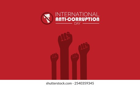 O Dia Internacional Anti-Corrupção é comemorado todos os anos em dezembro. Conceito de conscientização de pessoas. plano de fundo, cartaz, modelo de banner Design de ilustração vetorial.