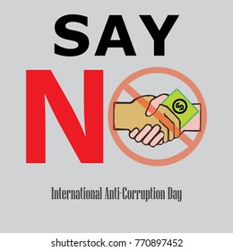 International Anti-corruption day poster, banner, Background, template. Anti corruption day, December 9, 2017.  Flat style graphic design. Vector illustration