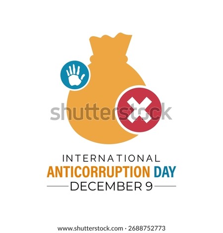 International Anti-Corruption Day promotes integrity, transparency, and the fight against corruption worldwide. Hand giving bribe crossed by a red stop sign, symbolizing corruption prevention Banner.