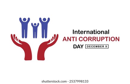 International Anti-Corruption Day Vector Illustration L,ine Art With Text Anti Corruption.