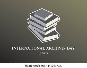 International Archives Day vector. Stack of books vector. Governance, Memory and Heritage vector illustration. Important day
