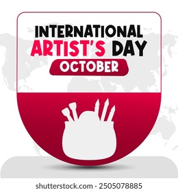 Vector del Día Internacional del Artista Celebración del Arte Creativo y Diseño de Apreciación Artista