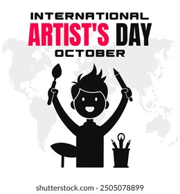 Vector del Día Internacional del Artista Celebración del Arte Creativo y Diseño de Apreciación Artista