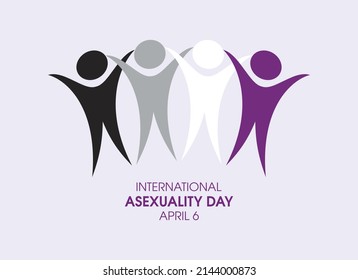 International Asexuality Day vector. Group of asexual people abstract icon vector. People in colors of asexual pride flag. Asexuality Day Poster, April 6. Important day