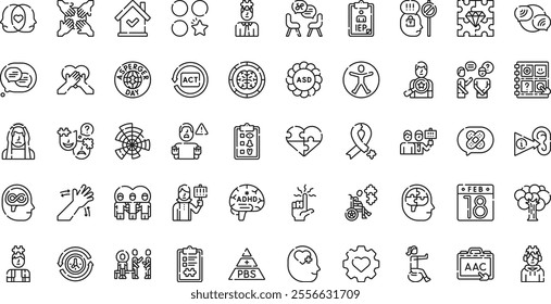 International asperger day icons High-Quality Vector Icons Collection with Editable Stroke. Ideal for Professional and Creative Projects.