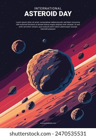 International Asteroid Day background. Vector illustration.