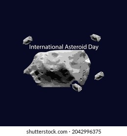 concepto del día internacional de los asteroides. diseño de banner web. vector de ilustración