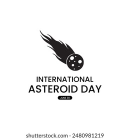 International Asteroid Day June 30 Graphic Vector Image.