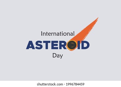 International Asteroid Day typography on white background. Asteroid symbol. 