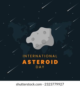 International asteroid day vector graphic. International asteroid day celebration. flat design. flyer design.flat illustration.
