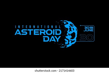 International Asteroid Day Vector Logo. Flat Vector Illustration Eps