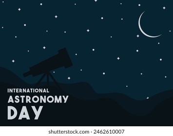 International Astronomy Day. Flat design vector. Poster, banner, card, background. Eps 10.