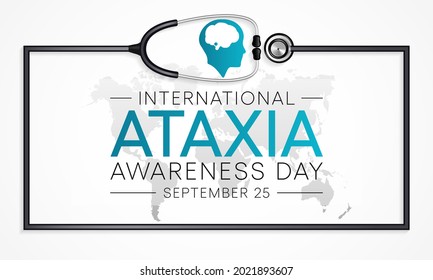 International Ataxia awareness day is observed every year on September 25, it describes a lack of muscle control or coordination of voluntary movements, such as walking or picking up objects. vector
