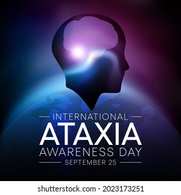 International Ataxia awareness day is observed every year on September 25, it describes a lack of muscle control or coordination of voluntary movements, such as walking or picking up objects. vector