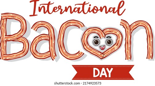 International bacon day banner illustration