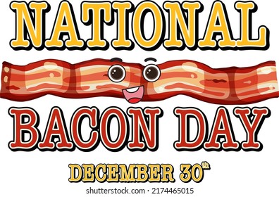 International bacon day poster template illustration