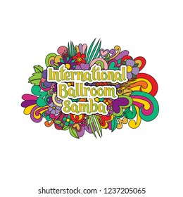 International ballroom samba. Background with abstract bright colors. Vector illustration.