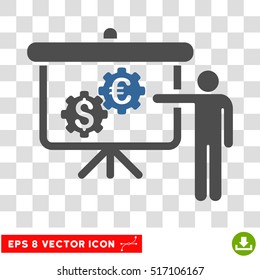 International Banking Project EPS vector pictograph. Illustration style is flat iconic bicolor cobalt and gray symbol.