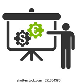 International Banking Project vector icon. Style is bicolor flat symbol, eco green and gray colors, rounded angles, white background.
