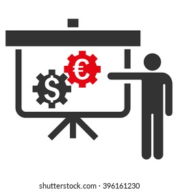 International Banking Project vector icon. Style is flat symbol, red color, white background.