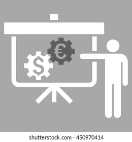 International Banking Project vector icon. Style is bicolor flat symbol, dark gray and white colors, silver background.