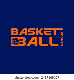 International basketball league illustration logo.