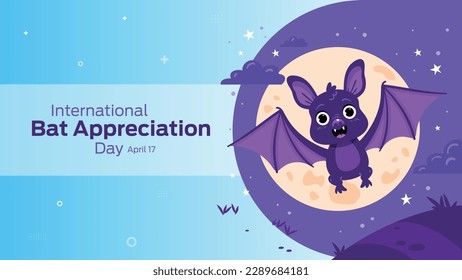 International Bat Appreciation Day on April 17 business brochure flyer banner design horizontal template vector, cover presentation abstract, modern publication poster and flag-banner.