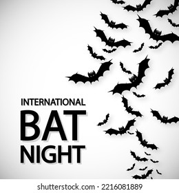 International bat night bats, vector art illustration.