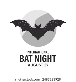 International Bat Night. Holiday concept. Banner poster design template Vector illustration background design.