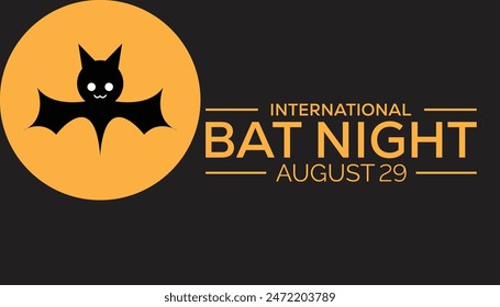 International Bat Night is observed every year on August.banner design template Vector illustration background design.