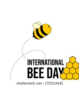 International Bee Day. Bee Day Typography. Nectar Icon. Vector Illustration.